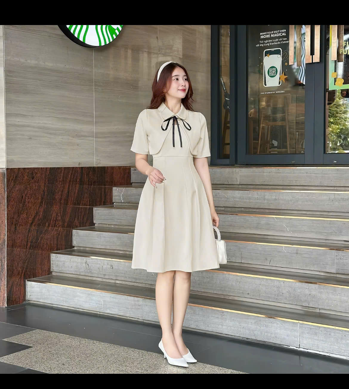 Đầm thiết kế BEMINE giả áo khoác